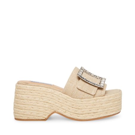 Beige Steve Madden Solana Natural Women's Platform Sandals | PH 8235UD16